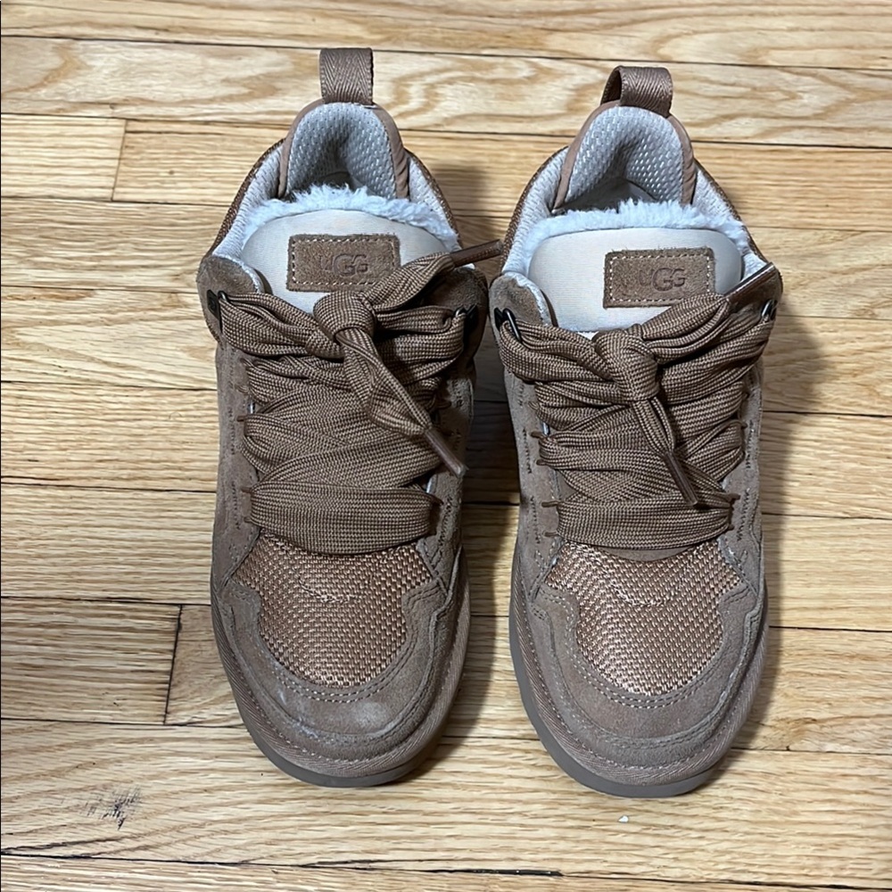 UGG Tan Sneakers with White Fur Lining